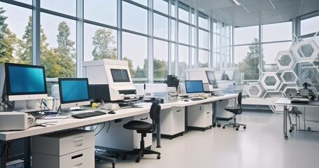 The Collaborative and Cutting-Edge Atmosphere of a Laboratory Workspace - obrazy, fototapety, plakaty
