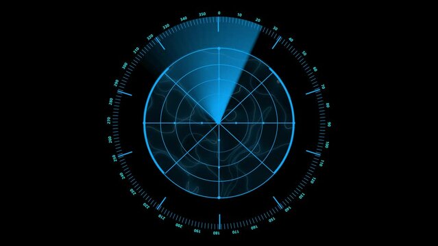 Radar screen animation, Blue color moving radar HUD