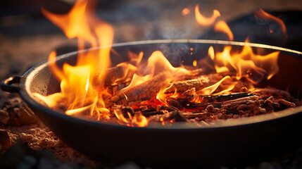 Fototapeta premium fire in a fireplace
