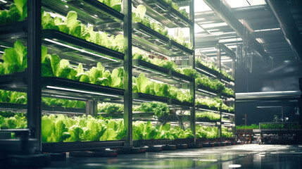 Multi-tiered greenhouse for growing herbs and vegetables. Hydroponics. Natural products all year round.