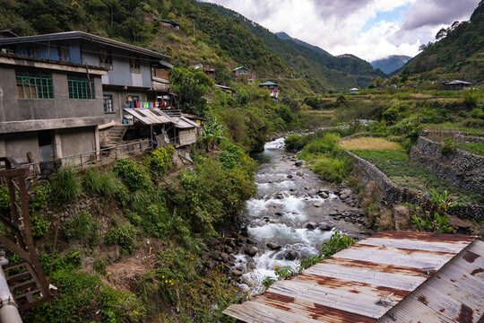 Bontoc, Mountain Province, Philippines - A stream runs through Talubin, a barangay of the town of Bontoc.