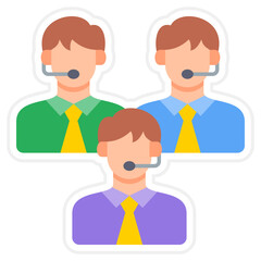 Fototapeta premium Call Center Agents Icon