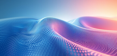 Vibrant blue and pink abstract waves with a smooth gradient.