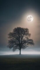 Fototapeta premium tree and moon