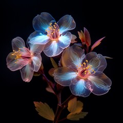 Blackthorn Flower neon Color AI Generated pictures