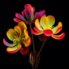 Bladder senna Flower neon Color AI Generated pictures