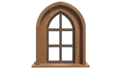 Obraz premium Wooden window isolated on transparent background.