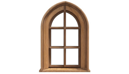 Fototapeta premium Wooden window isolated on transparent background.