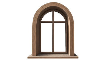 Wooden window isolated on transparent background.