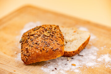 Breakfast rolls cut for breakfast