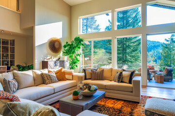 Elegant Loft Style Interior with Generous Window Views
