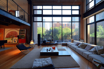 Modern Loft Design in a Light-Filled Living Area