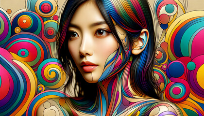 日本人女性のポップアート