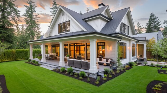 New luxury home with large porch