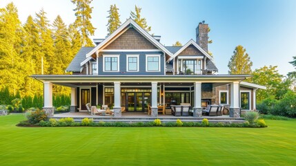 New luxury home with large porch