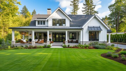 New luxury home with large porch