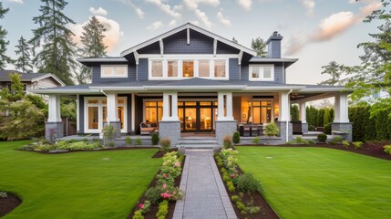 New luxury home with large porch