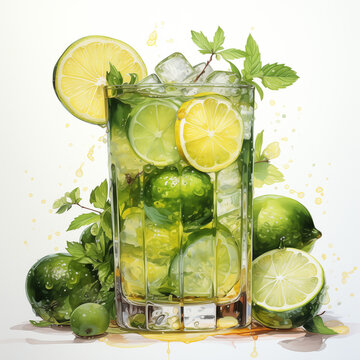 mojito cocktail with lime