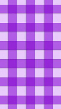 Animated Purple color check Gingham pattern moving left to right. Abstract flat motion graphics background.