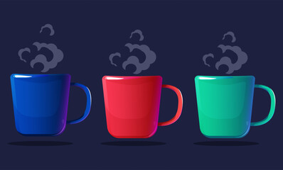 Set of cups. Drink vector illustration design