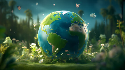 Obraz na płótnie Canvas World environment day concept ecology protection environment, environmental protection background