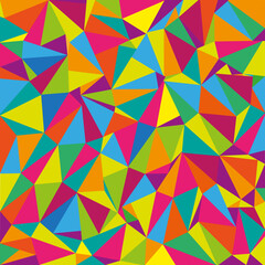 Fondo geométrico con triángulos de colores alegres. - 714016783