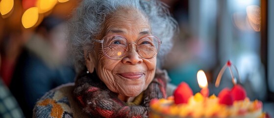 A joyful gathering of varied senior friends commemorating birthdays with gifts and cake
