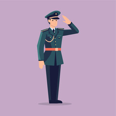 vector flat military officer