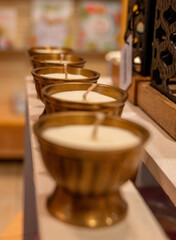 tea lights in a church