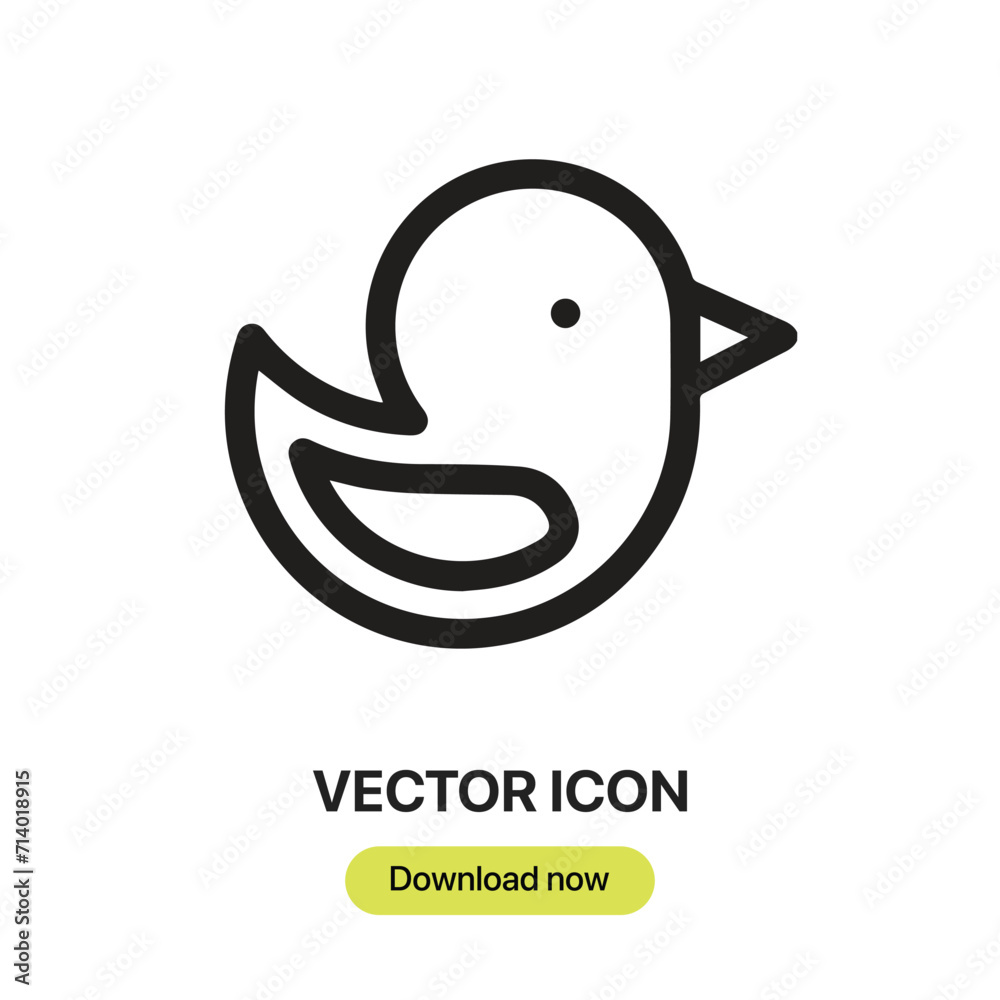 Leinwandbilder Duck icon vector. Linear-style sign for mobile concept and web design. Duck symbol illustration. Pixel vector graphics - Vector.	