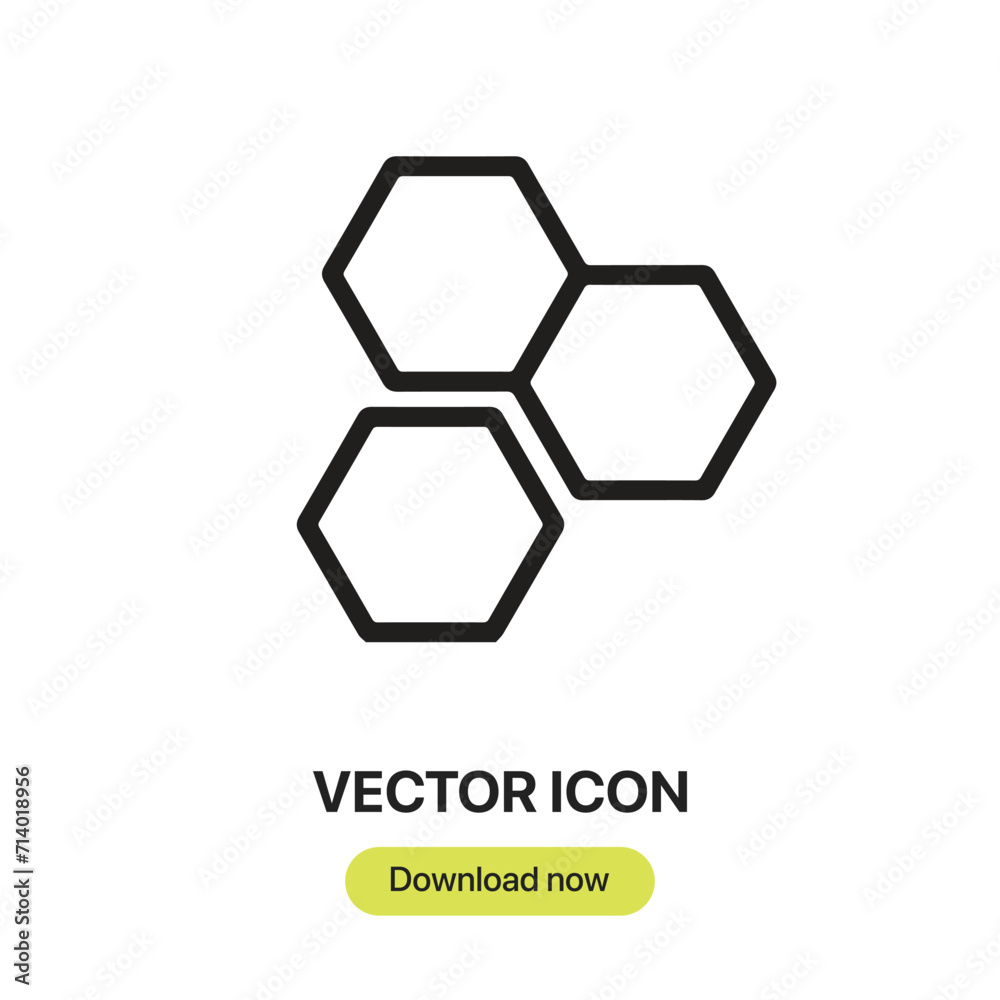 Fototapete honeycomb icon vector. linear-style sign for mobile concept and web design. honeycomb symbol illustr