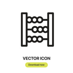 Abacus icon vector. Linear-style sign for mobile concept and web design. Abacus symbol illustration. Pixel vector graphics - Vector.	