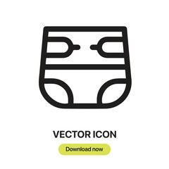 Diaper icon vector. Linear-style sign for mobile concept and web design. Diaper symbol illustration. Pixel vector graphics - Vector.	