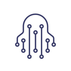 Abstract icon of ghost cpu chip processor circuitry