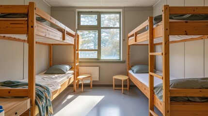 Student dormitory with bright and simple rooms