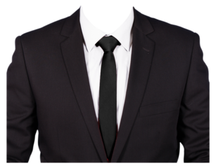 Mens Formal Striped Suit For Passport Size Photo,  Mens Office Suit Half Body Transparant Background Tie Coat