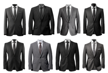 Set of stylish business suits cut out