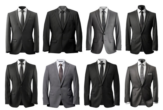 Set of stylish business suits cut out