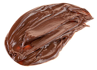 Hazelnut cream isolated on a white background, top view. Cream chocolate spreading.