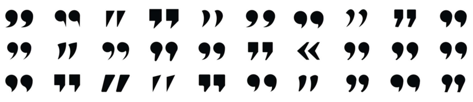 
Quotation marks vector collection. Black quotes icon. Speech mark symbol.Talk bubble speech icon. Black quotes icon. Vector illustration. 