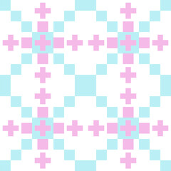 Abstract pink blue pixel art seamless geometric pattern 