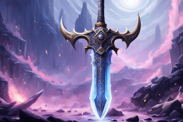 Fantasy Legendary Weapon Item for RPG - obrazy, fototapety, plakaty