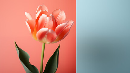 Tulips on a pink background.