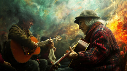 Fototapeta premium people playing music