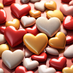 Obraz premium Valentine's day hearts ballons with copyspace, saint valentine and love background concept, blank space, hd