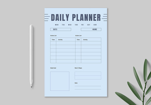 Daily Planner Layout