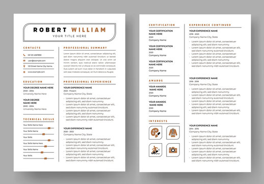 Clean Professional Resume Design Layout