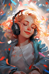 Portrait of a beautiful young woman wearing headphones15