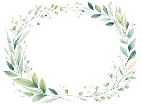 mini-floral-frame-watercolor-illustration-minimalist-style-features-delicate-blossoms-encircling © HYOJEONG