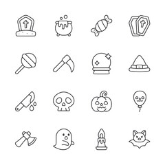  halloween icons set